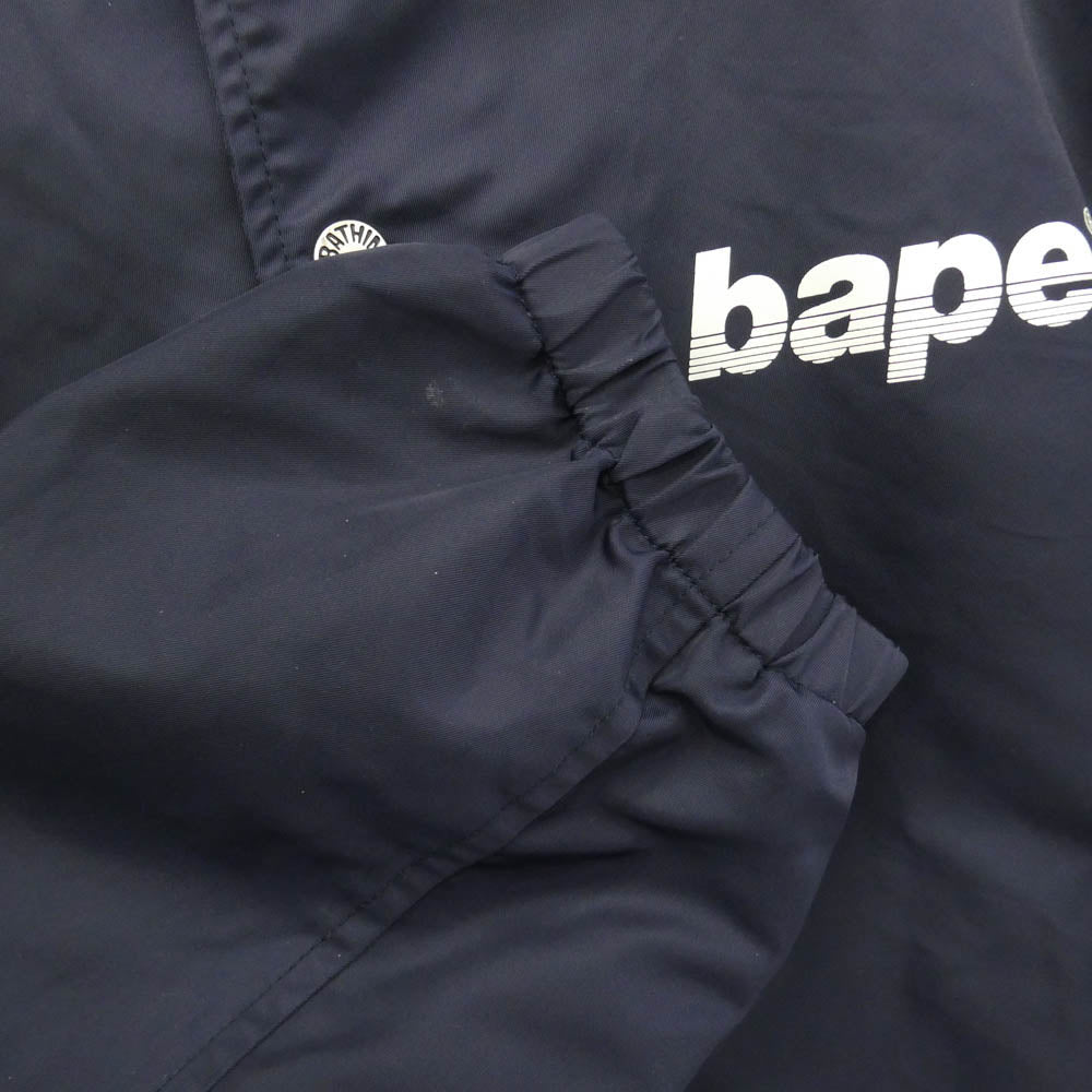 A BATHING APE アベイシングエイプ 001GDL201009H バックロゴ プリント ナイロン コーチ ジャケット パープル系 L【中古】