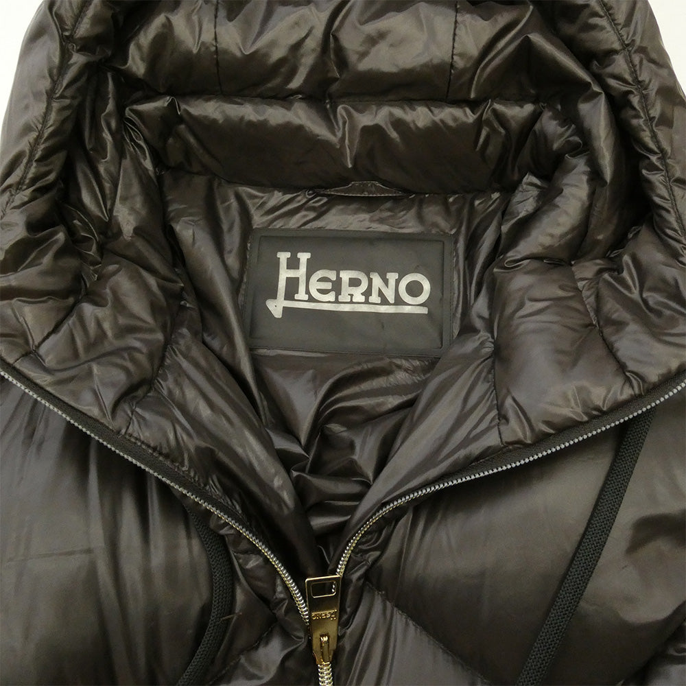 Herno ヘルノ BEAMS ビームス PI001570D × EFFE BEAMS エッフェ ビームス フーデッド ダウン コート ブラウン系 38【中古】