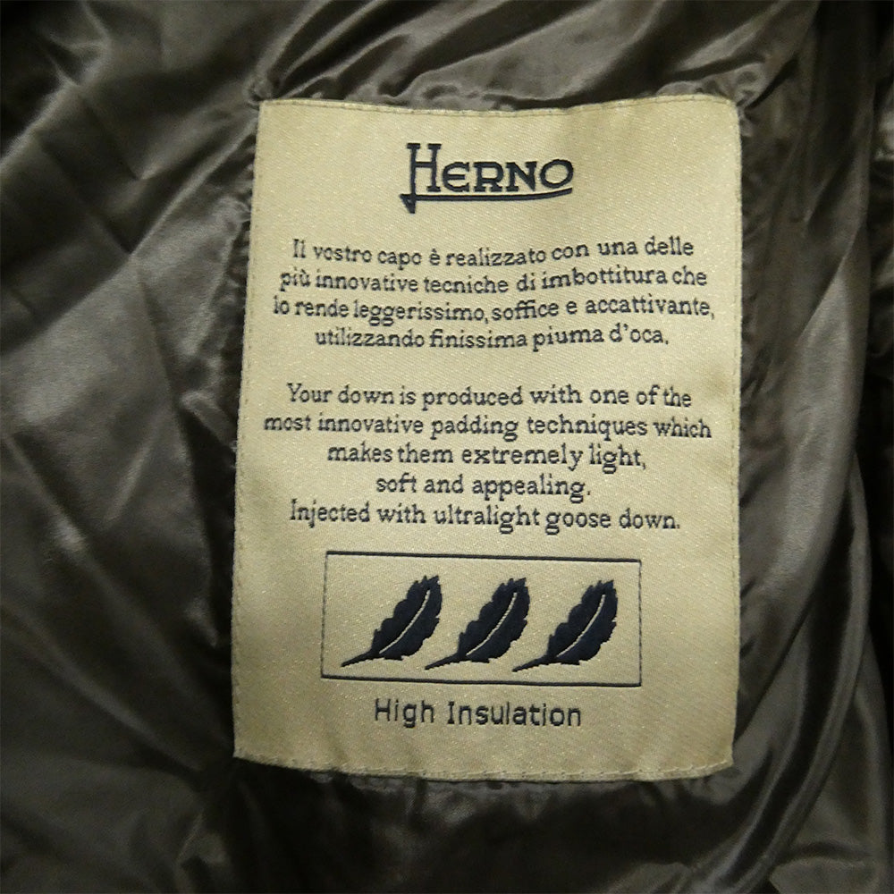 Herno ヘルノ BEAMS ビームス PI001570D × EFFE BEAMS エッフェ ビームス フーデッド ダウン コート ブラウン系 38【中古】