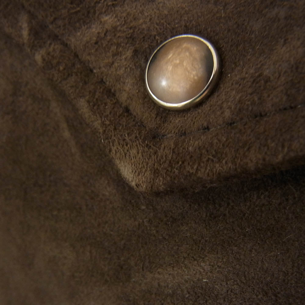 AVIREX アヴィレックス 783-6150001 GOAT SUEDE WESTERN SHIRT ゴート スエード レザー バックプリント ウエスタン シャツ ブラウン系 L【中古】