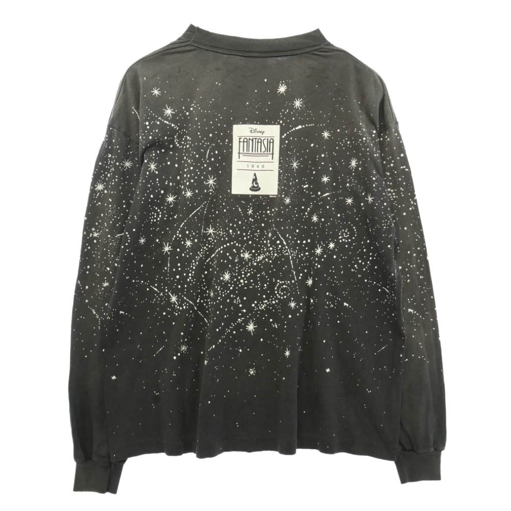 SAINT MICHAEL セントマイケル Disney ディズニー 26AW SM-MK1-0000-C90 × DISNEY ディズニー LS T-SHIRT FANTASIA ファンタジア ビンテージ加工 プリント 長袖 カットソー グレー系 L【新古品】【未使用】【中古】