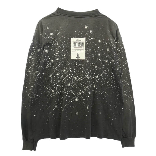 SAINT MICHAEL セントマイケル Disney ディズニー 26AW SM-MK1-0000-C90 × DISNEY ディズニー LS T-SHIRT FANTASIA ファンタジア ビンテージ加工 プリント 長袖 カットソー グレー系 L【新古品】【未使用】【中古】