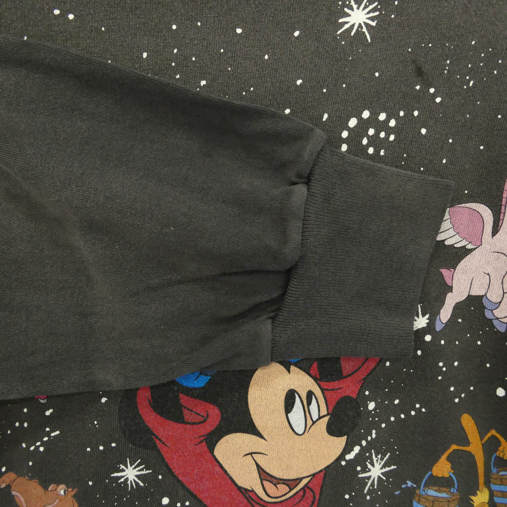 SAINT MICHAEL セントマイケル Disney ディズニー 26AW SM-MK1-0000-C90 × DISNEY ディズニー LS T-SHIRT FANTASIA ファンタジア ビンテージ加工 プリント 長袖 カットソー グレー系 L【新古品】【未使用】【中古】