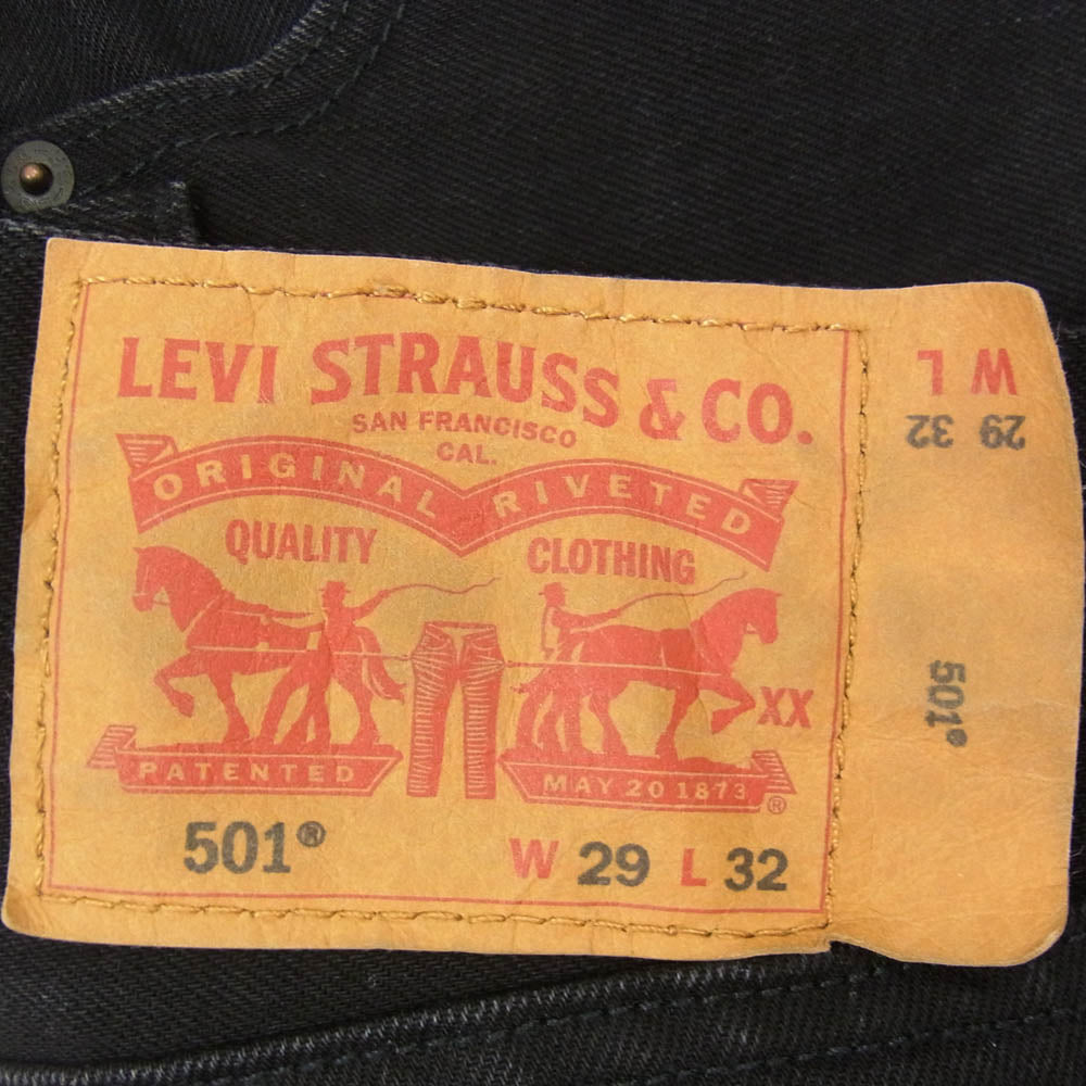 Levi's リーバイス 00501-0638 501 ORIGINAL DENIM PANTS オリジナル ボタンフライ ストレート デニムパンツ ジーンズ ブラック系 29【中古】