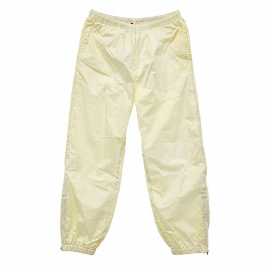 Supreme シュプリーム ワングラム期 バック ロゴ 裾ジップ ナイロン トラック パンツ オフホワイト系 L【中古】