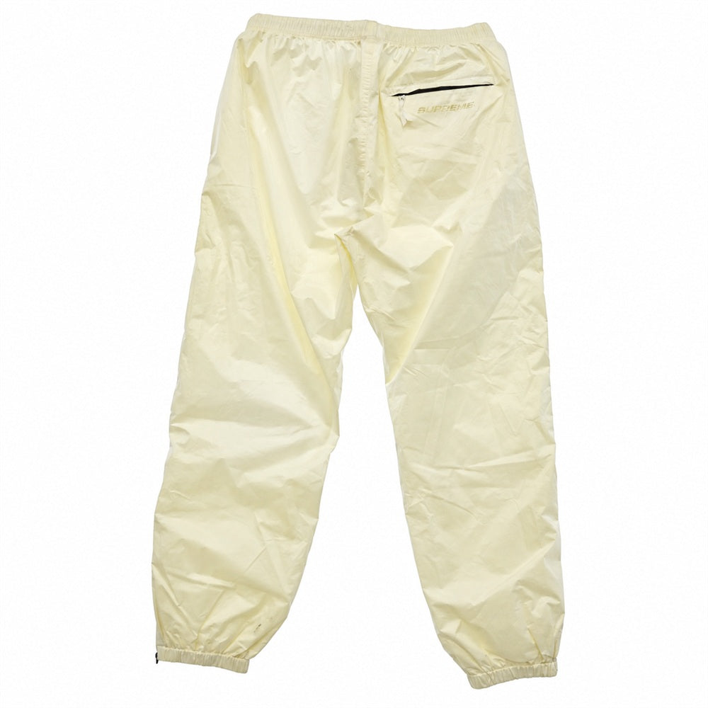 Supreme シュプリーム ワングラム期 バック ロゴ 裾ジップ ナイロン トラック パンツ オフホワイト系 L【中古】