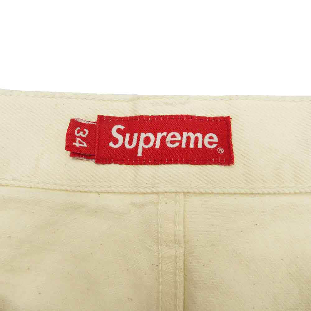Supreme シュプリーム Regular Jean レギュラー ジーンズ スター刺繍 ホワイト デニム パンツ W34 オフホワイト系 34【中古】