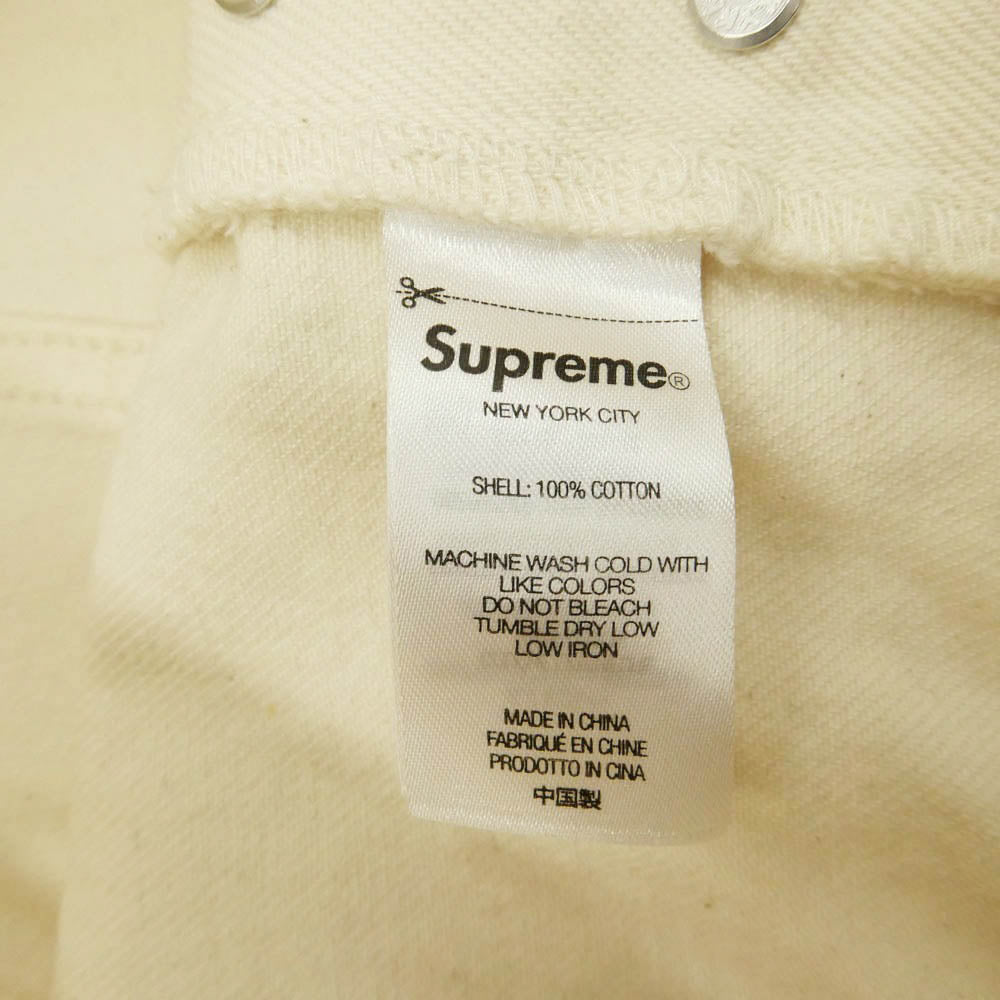 Supreme シュプリーム Regular Jean レギュラー ジーンズ スター刺繍 ホワイト デニム パンツ W34 オフホワイト系 34【中古】
