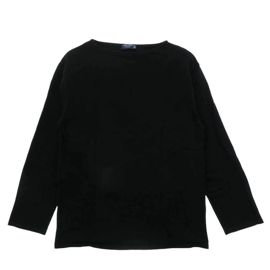 SAINT JAMES セントジェームス OUESSANT SOLID ウェッソンソリッド ボートネック コットン 長袖 バスクシャツ Tシャツ カットソー ロンT ブラック系 6【中古】