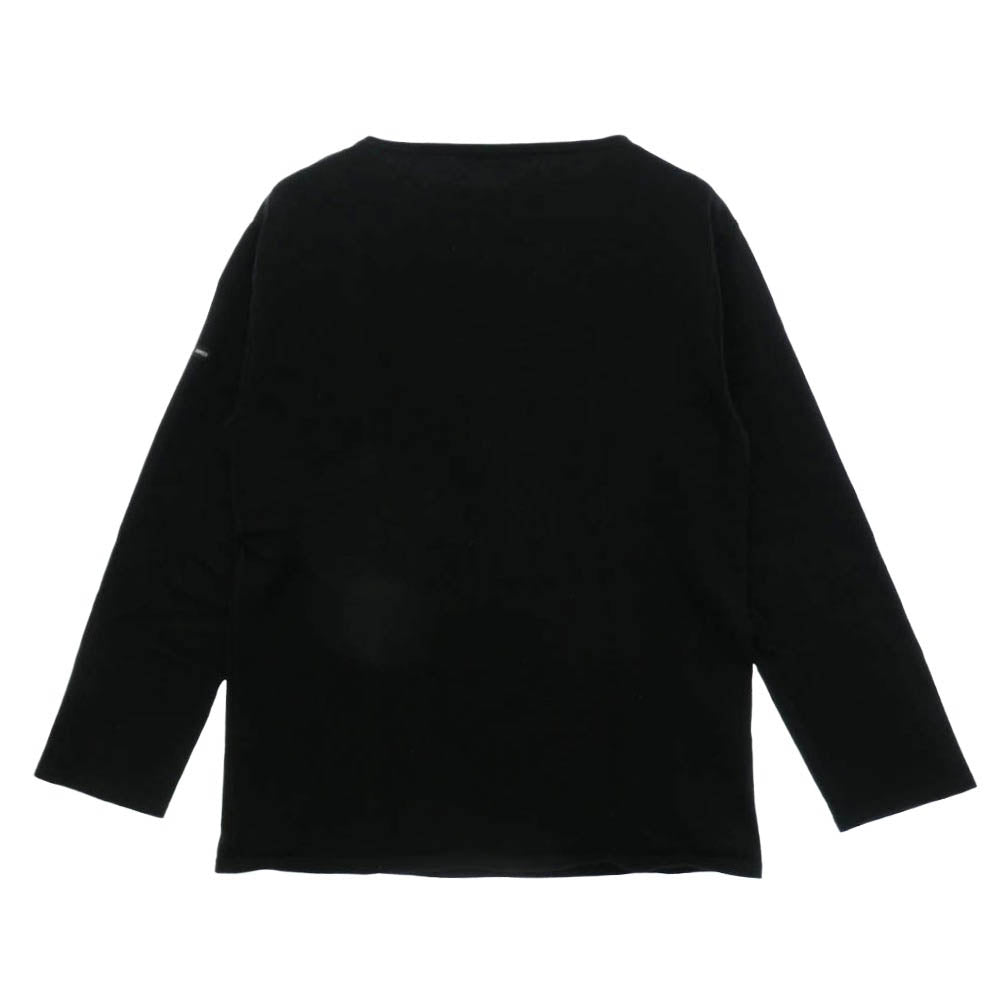 SAINT JAMES セントジェームス OUESSANT SOLID ウェッソンソリッド ボートネック コットン 長袖 バスクシャツ Tシャツ カットソー ロンT ブラック系 6【中古】