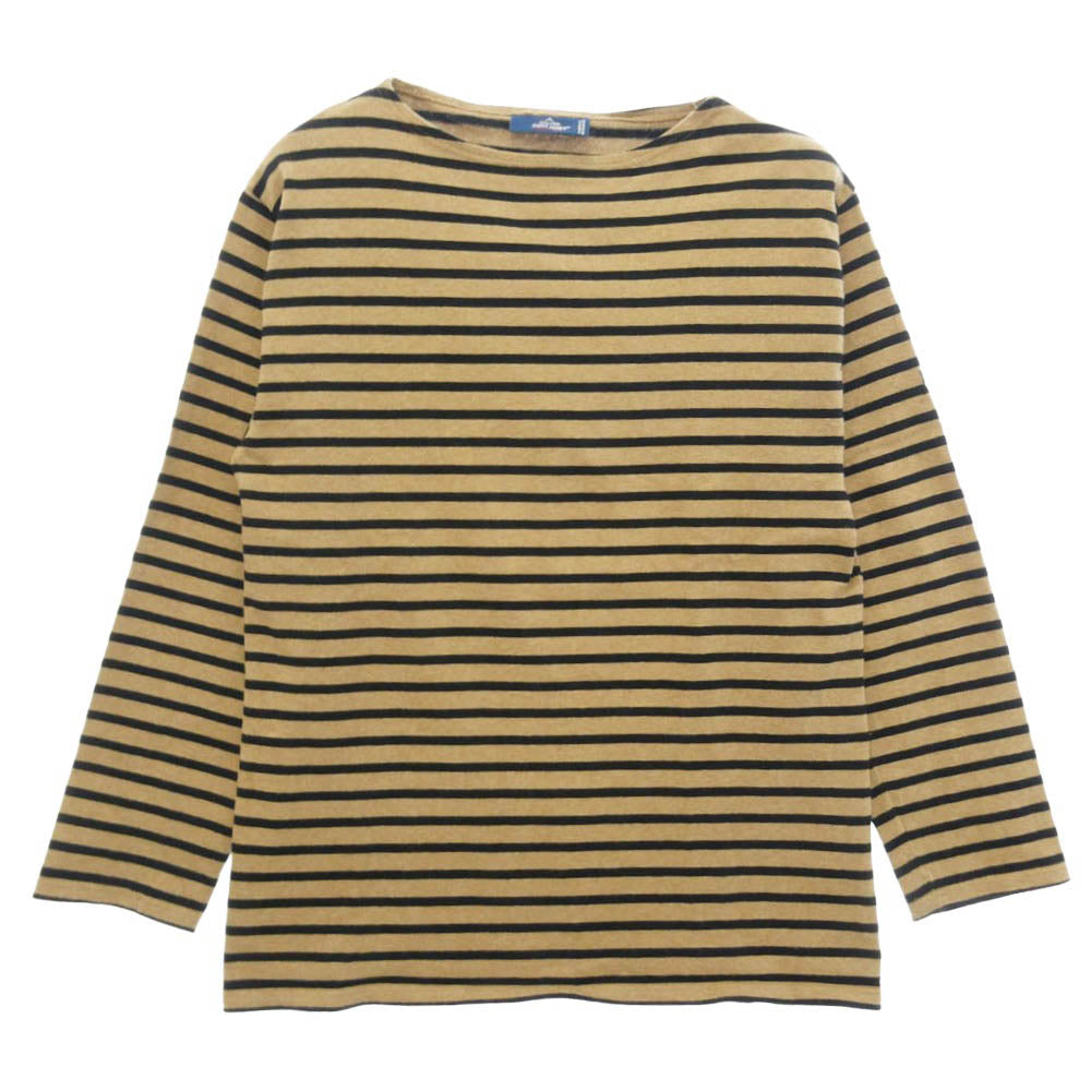 SAINT JAMES セントジェームス OUESSANT ウェッソン ボートネック ボーダー コットン 長袖 バスクシャツ Tシャツ カットソー ロンT ブラウン系 ブラック系 5【中古】