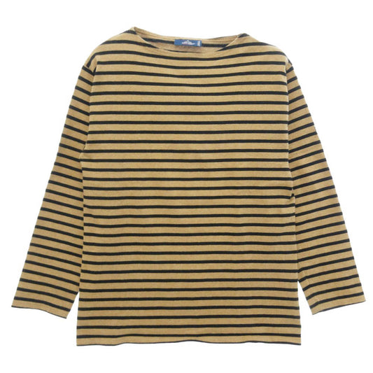SAINT JAMES セントジェームス OUESSANT ウェッソン ボートネック ボーダー コットン 長袖 バスクシャツ Tシャツ カットソー ロンT ブラウン系 ブラック系 5【中古】