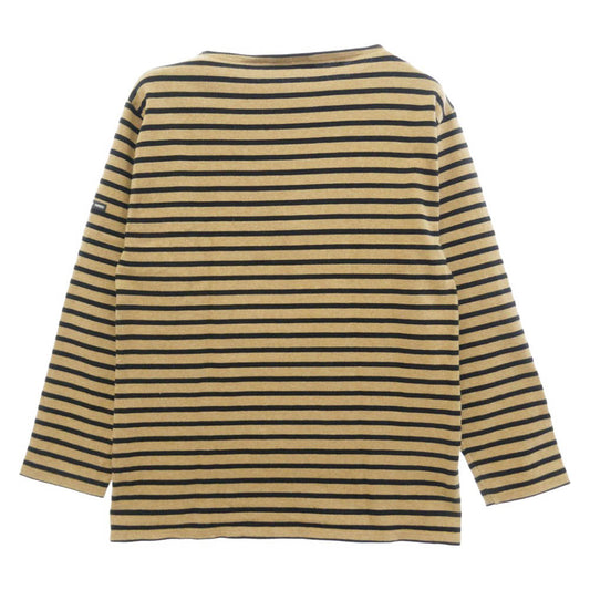 SAINT JAMES セントジェームス OUESSANT ウェッソン ボートネック ボーダー コットン 長袖 バスクシャツ Tシャツ カットソー ロンT ブラウン系 ブラック系 5【中古】