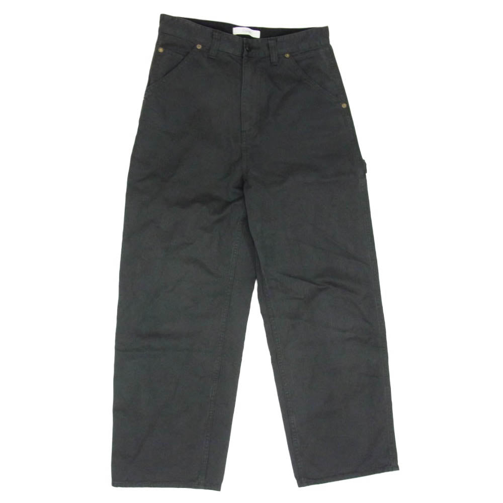 コルニエ 26SS 20PT56 GARMENT DYED FINX/ZIMBABWE COTTON TWILL PAINTER PANTS ガーメントダイ 製品染め フィンクス ジンバブエコットン ツイル ペインターパンツ チャコール系 ブラック系 S【中古】