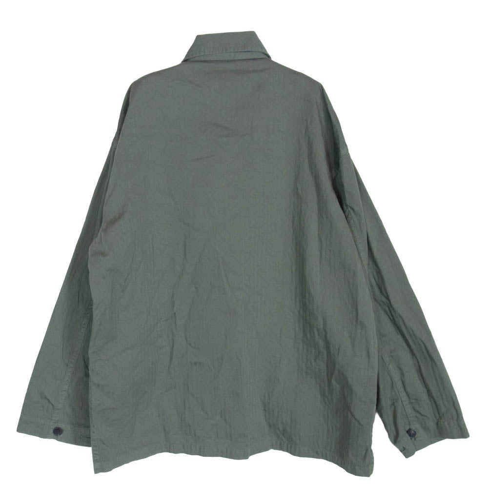 コルニエ 26SS 20JK22 GARMENT DYED FINX COTTON M43-HBT JACKET ガーメントダイ 製品染め ヘリンボーンツイル フィンクス コットン ミリタリー ジャケット カーキ系 S【中古】