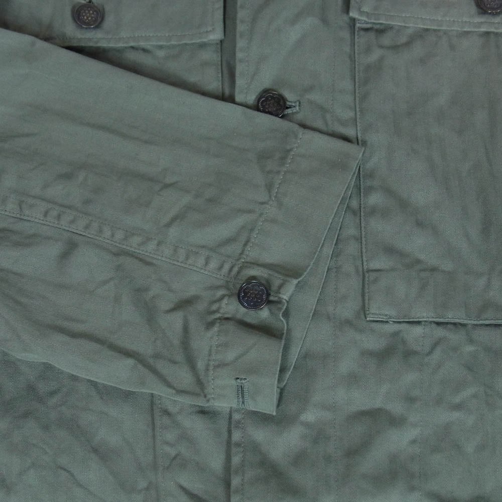 コルニエ 26SS 20JK22 GARMENT DYED FINX COTTON M43-HBT JACKET ガーメントダイ 製品染め ヘリンボーンツイル フィンクス コットン ミリタリー ジャケット カーキ系 S【中古】