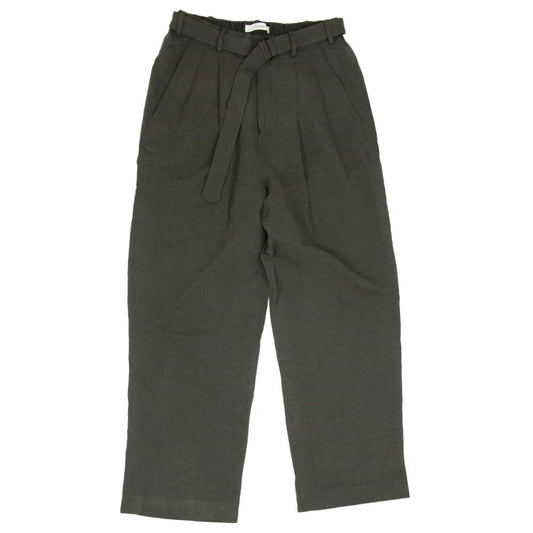 コルニエ 26SS 20PT64 SILK/LINEN FADED GABARDINE PANTS シルク リネン ギャバジン ベルト イージーパンツ グレー系 M【中古】