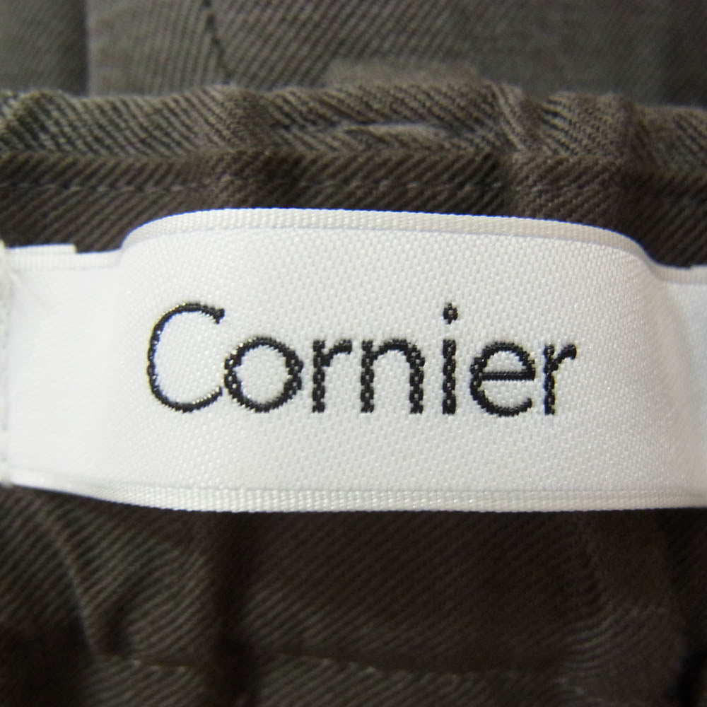 コルニエ 26SS 20PT64 SILK/LINEN FADED GABARDINE PANTS シルク リネン ギャバジン ベルト イージーパンツ グレー系 M【中古】