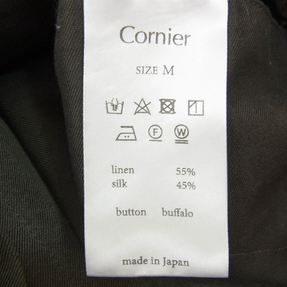 コルニエ 26SS 20PT64 SILK/LINEN FADED GABARDINE PANTS シルク リネン ギャバジン ベルト イージーパンツ グレー系 M【中古】