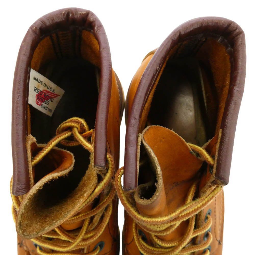 RED WING レッドウィング 875 USA製 刺繍羽タグ CLASSIC MOC アイリッシュセッター モックトゥ ブーツ ブラウン系 6D【中古】
