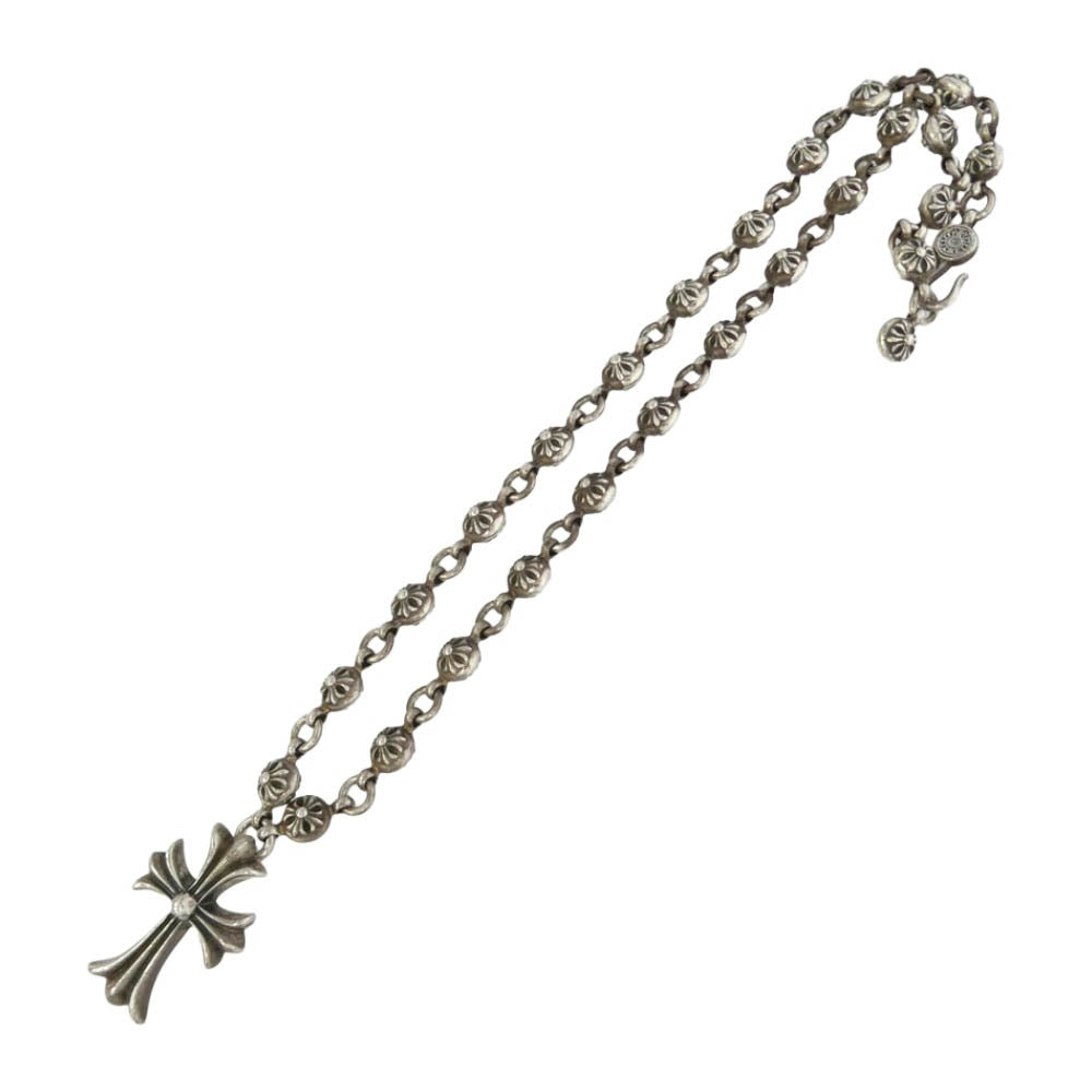 CHROME HEARTS クロムハーツ（原本無） #1 CRSBL CHN SML CH CRS 20inch クロスボールチェーン スモールCHクロス 20インチ ネックレス シルバー系【中古】