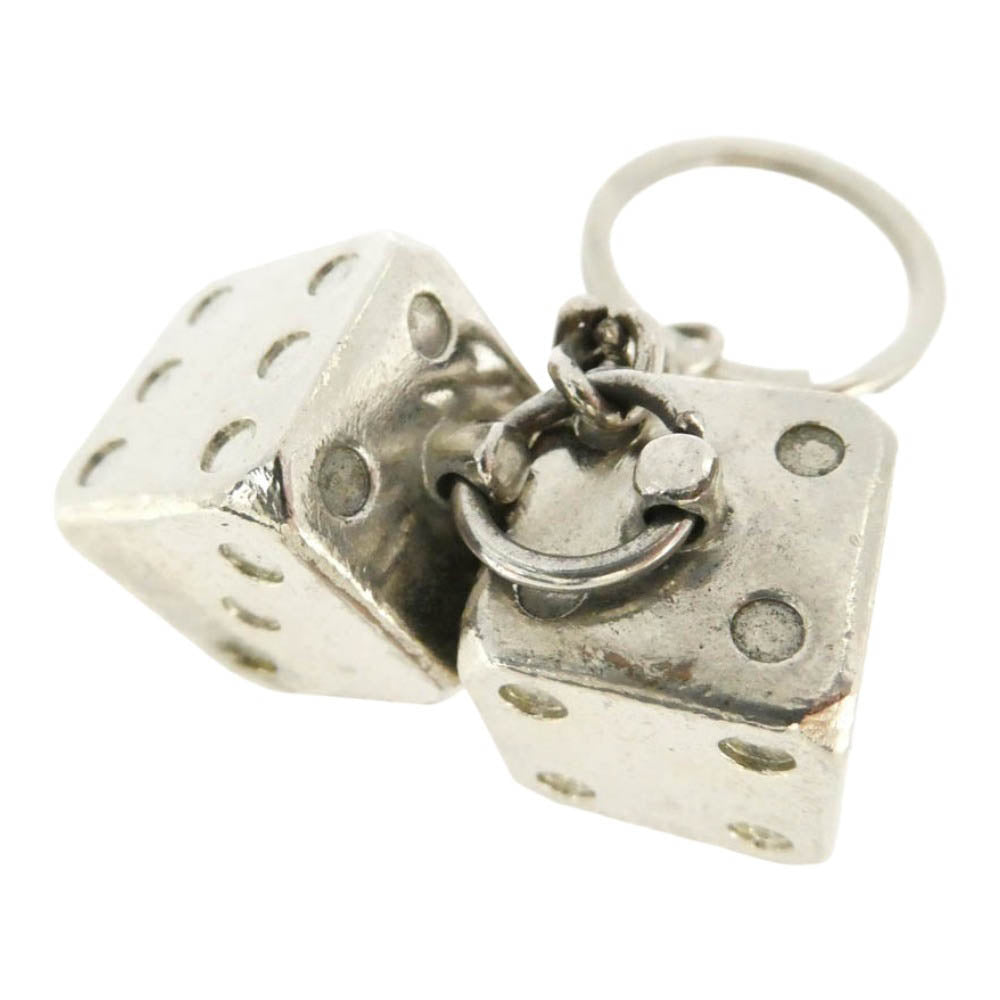 STUSSY ステューシー DICE KEYCHAIN ダイス キーホルダー キーリング シルバー系【中古】