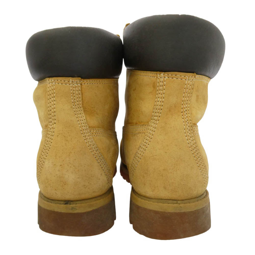 Timberland ティンバーランド 10061 ICON 6INCH PREMIUM BOOT WHEAT NUBUCK 6インチ プレミアム ウォータープルーフ レザー イエローブーツ ベージュ系 8.5W【中古】