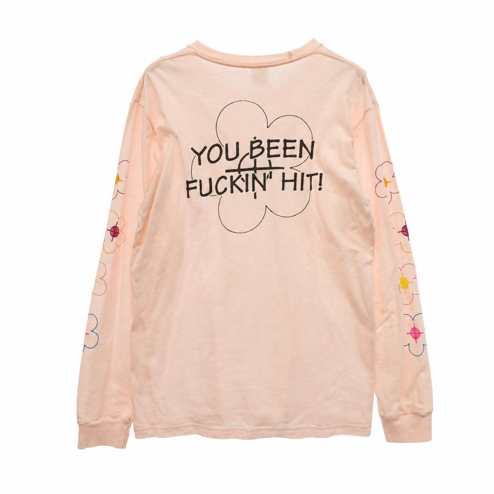 Supreme シュプリーム 17SS Been Hit L/S Tee ビーンヒット フラワープリント 長袖 カットソー ピンク系 M【中古】