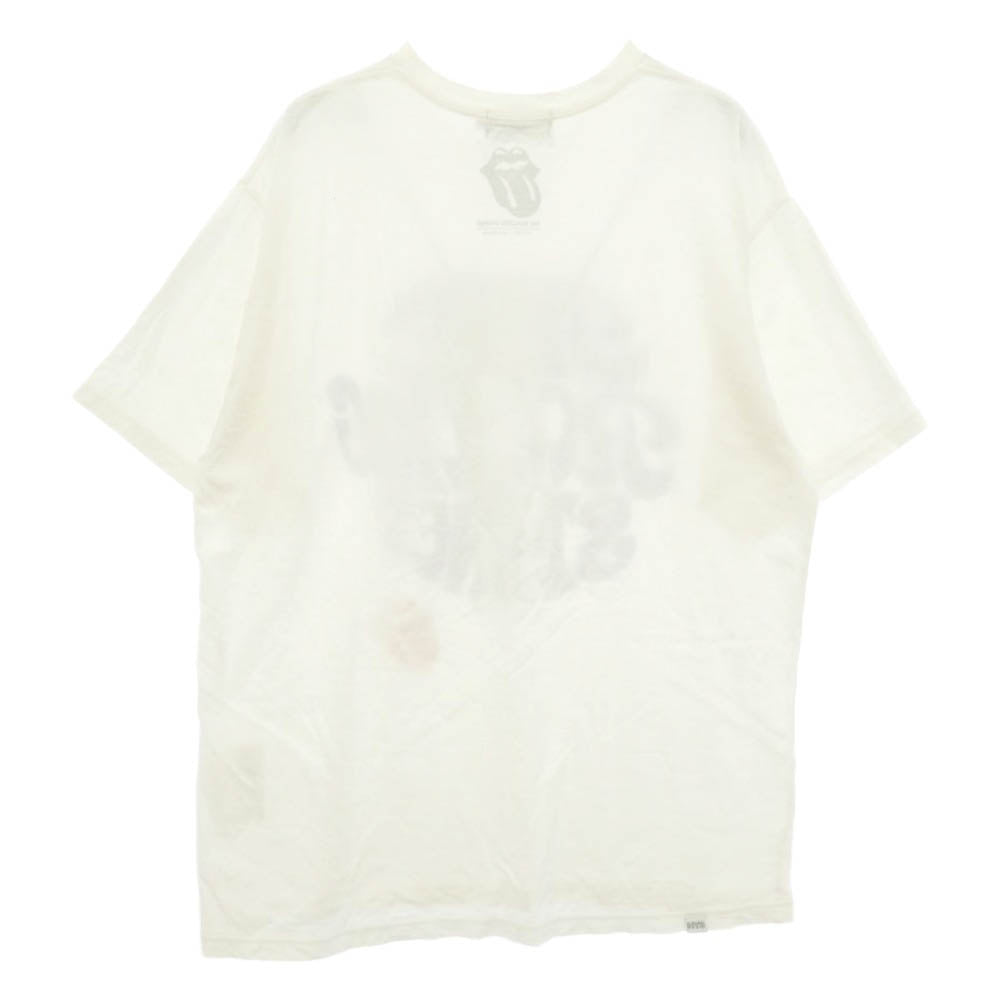 HYSTERIC GLAMOUR ヒステリックグラマー 24SS 02241CT44 × THE ROLLING STONES STONES WOMAN ローリングストーンズ バンドロゴ グラフィック プリント コットン 半袖 Tシャツ ホワイト系 L【中古】
