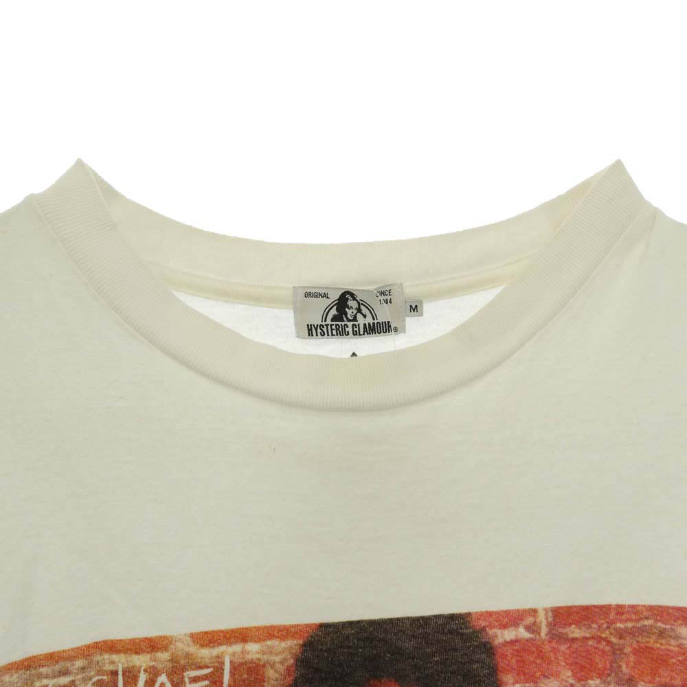 HYSTERIC GLAMOUR ヒステリックグラマー 18SS 02182CT33 MICHAEL JACKSON OFF THE WALL マイケルジャクソン オフザウォール フォト グラフィック プリント コットン 半袖 Tシャツ オフホワイト系 M【中古】