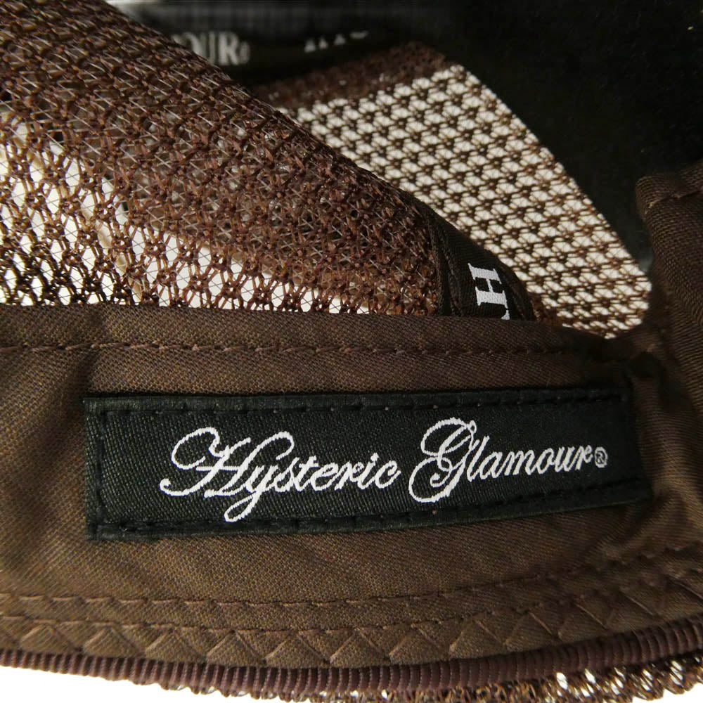 HYSTERIC GLAMOUR ヒステリックグラマー 26AW 01263QH02 SNAKE LOOP スタッズ ラメ ロゴプリント メッシュ キャップ ブラウン系【極上美品】【中古】