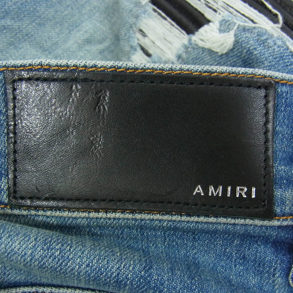 AMIRI アミリ PXMD001 MX1 ダメージ加工 ボタンフライ スリム スキニー デニムパンツ ジーンズ インディゴブルー系 32【中古】
