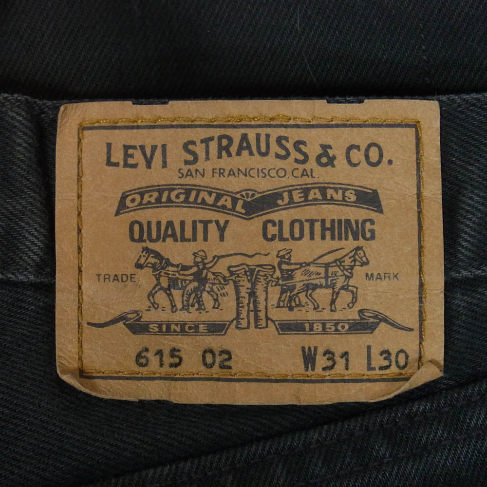 Levi's リーバイス 6150285 90s EURO 裏刻印 266 オレンジタブ 615 ストレート ブラック デニム パンツ ジーンズ ブラック系 W31【中古】