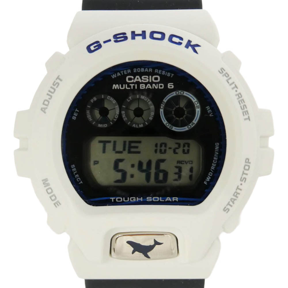 CASIO G-SHOCK カシオ ジーショック GW-6905K-7AJR × ICERC Japan DIGITAL 6900 SERIES アイサーチジャパン クジラ デザイン ロゴ プリント タフソーラー 腕時計 ウォッチ ホワイト系 ネイビー系【極上美品】【中古】