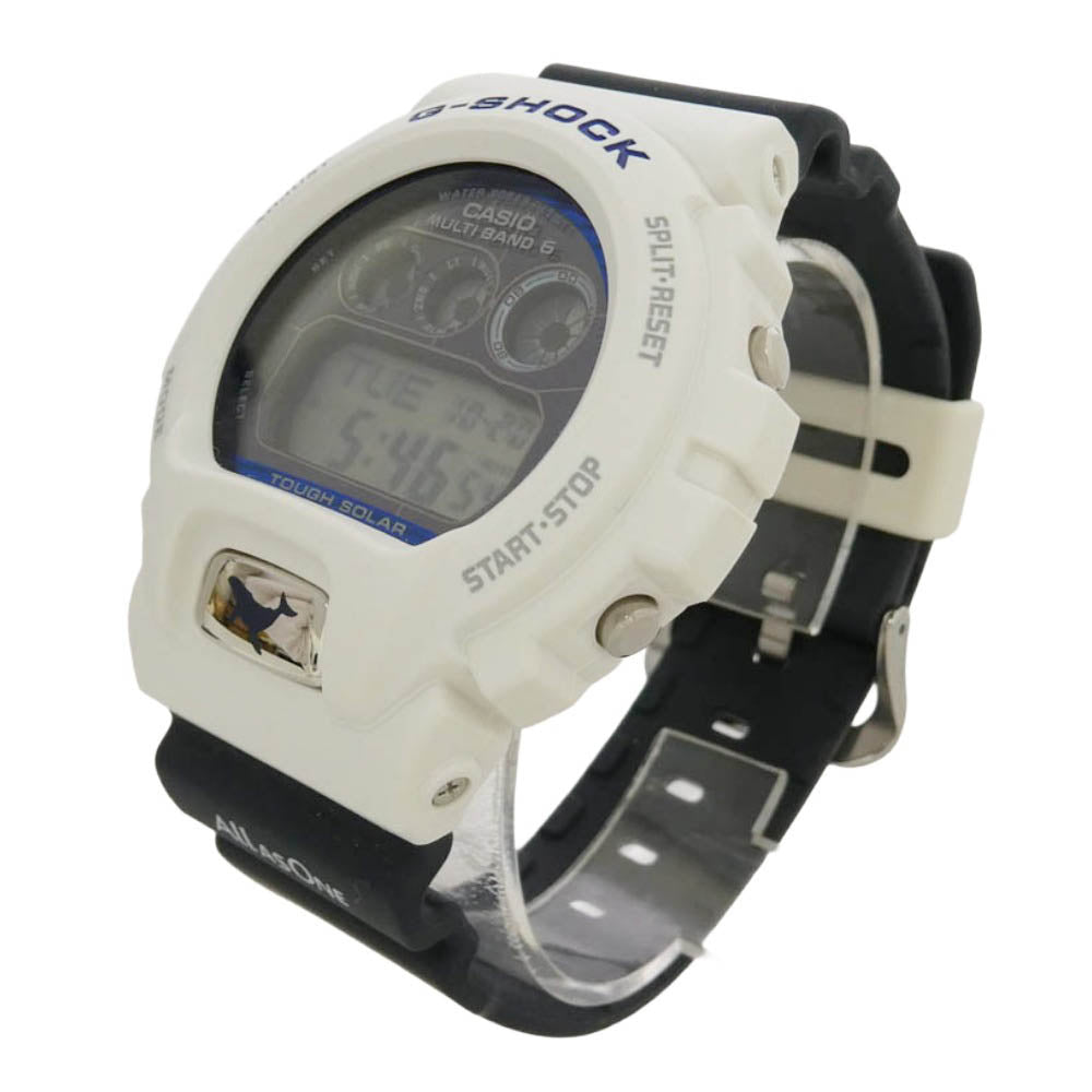 CASIO G-SHOCK カシオ ジーショック GW-6905K-7AJR × ICERC Japan DIGITAL 6900 SERIES アイサーチジャパン クジラ デザイン ロゴ プリント タフソーラー 腕時計 ウォッチ ホワイト系 ネイビー系【極上美品】【中古】