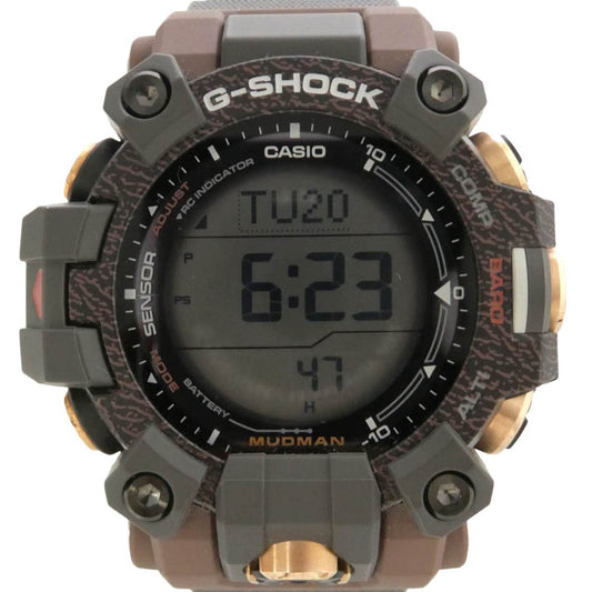 CASIO G-SHOCK カシオ ジーショック GW-9502KJ-8JR × EARTHWATCH Japan MASTER OF G - LAND MUDMAN アースウォッチ マッドマン カバ デザイン タフソーラー 腕時計 ウォッチ チャコール系 ブラウン系【極上美品】【中古】