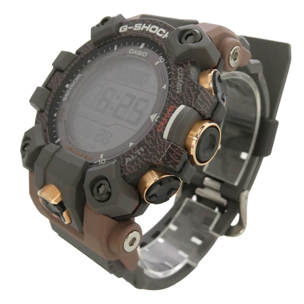CASIO G-SHOCK カシオ ジーショック GW-9502KJ-8JR × EARTHWATCH Japan MASTER OF G - LAND MUDMAN アースウォッチ マッドマン カバ デザイン タフソーラー 腕時計 ウォッチ チャコール系 ブラウン系【極上美品】【中古】