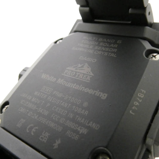 CASIO カシオ WHITE MOUNTAINEERING ホワイトマウンテニアリング PRW-B1000WM-1JR × PRO TREK × White Mountaineering Climber Line プロトレック ホワイトマウンテニアリング クライマーライン チタンバンド 腕時計 ウォッチ ブラック系【極上美品】【中古】