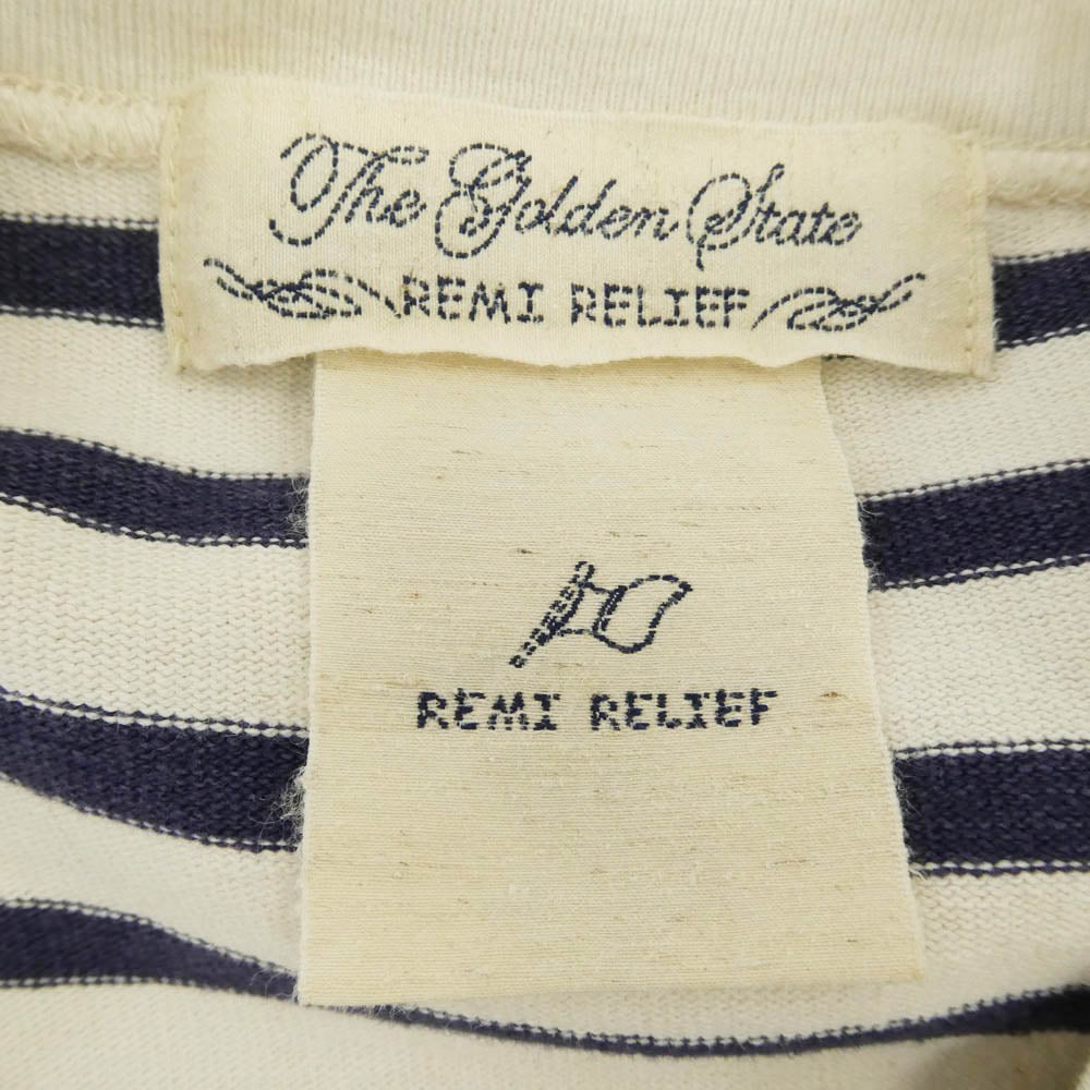 REMI RELIEF レミレリーフ ボーダー 長袖 Tシャツ ホワイト系 ネイビー系 F【中古】