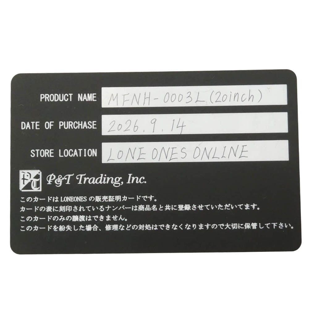 LONE ONES ロンワンズ MFNH-0003L 2026年ギャランティ付属 メイティングフライトフック L ボールチェーン 4mm ネックレス 20inch 20インチ シルバー系【極上美品】【中古】
