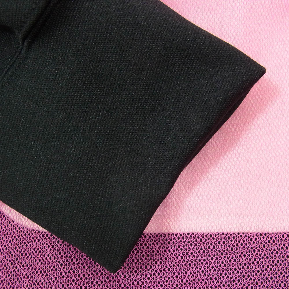 COMME des GARCONS HOMME PLUS コムデギャルソンオムプリュス 25SS PO-T031 メッシュレイヤード チュール ロング ジップ パーカー ブラック系 M【美品】【中古】