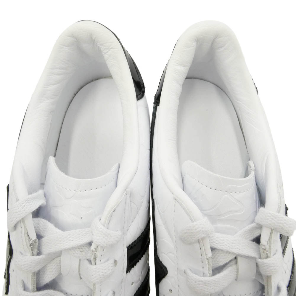 A BATHING APE アベイシングエイプ atmos アトモス adidas アディダス 25SS JR2701 × atmos × adidas Superstar V Footwear アトモス アディダス スーパースター ローカット スニーカー ホワイト ホワイト系 ブラック系 29cm【美品】【中古】