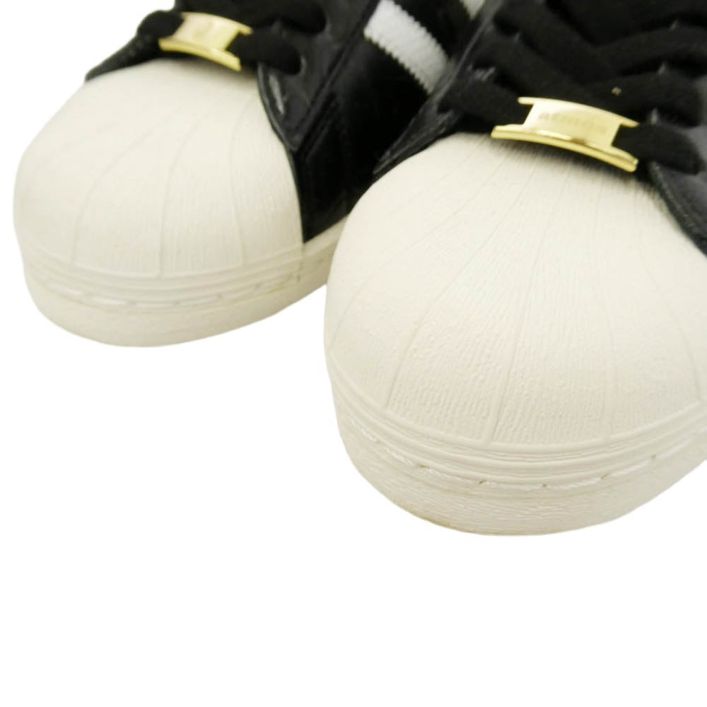 A BATHING APE アベイシングエイプ atmos アトモス adidas アディダス 25SS JQ3666 × atmos × adidas Superstar SSTR 5 V G-SNK アトモス アディダス スーパースター R 5 ローカット スニーカー ブラック ブラック系 ホワイト系 29cm【美品】【中古】