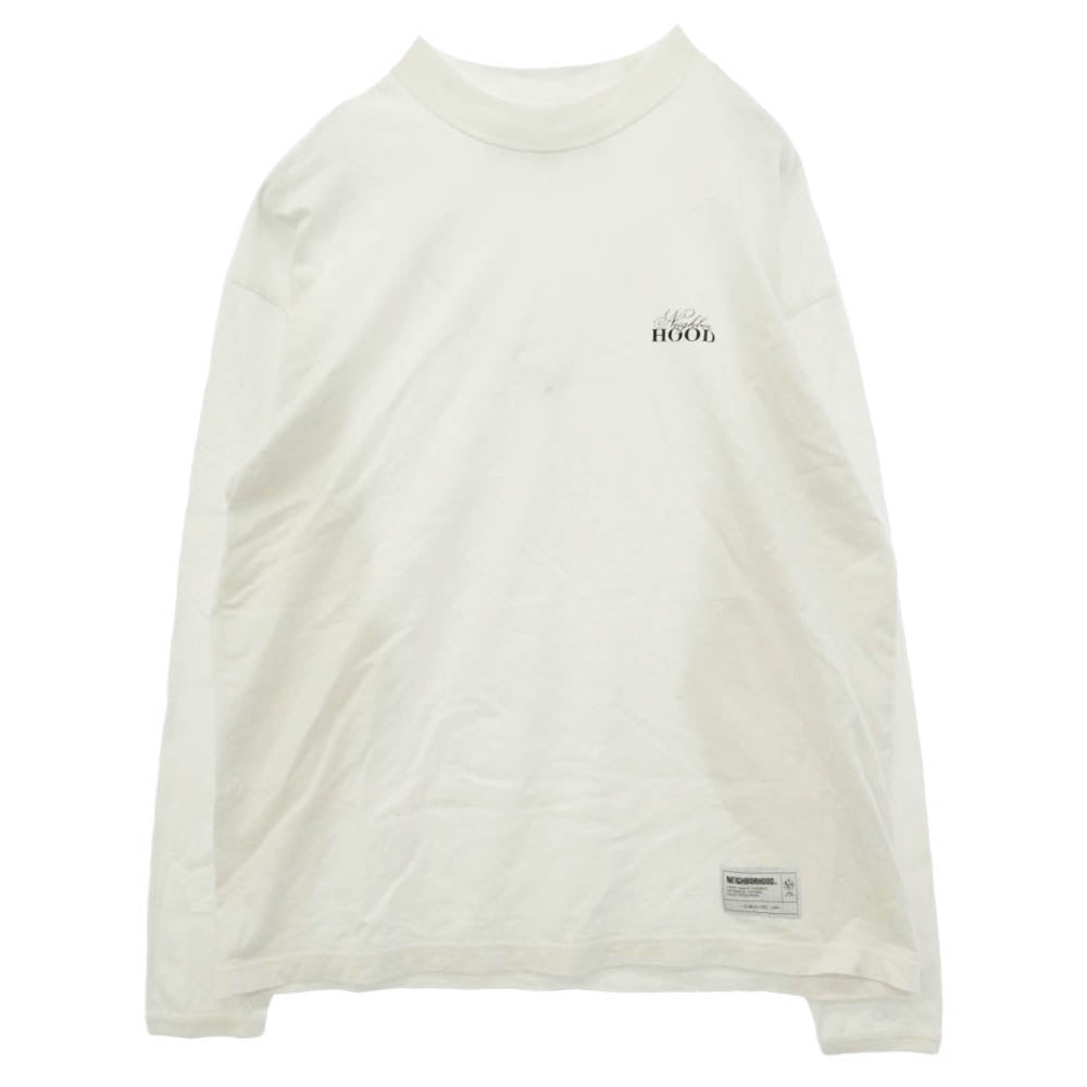 NEIGHBORHOOD ネイバーフッド 25AW 252FPNH-CSM10 Classic Mocneck LS クラシック モックネック ロゴプリント 長袖 カットソー ホワイト系 L【中古】