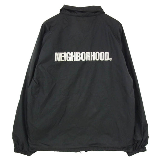 NEIGHBORHOOD ネイバーフッド 20AW 202TSNH-JKM01 BROOKS N-JKT ロゴプリント ナイロン コーチ ジャケット ブラック系 L【中古】