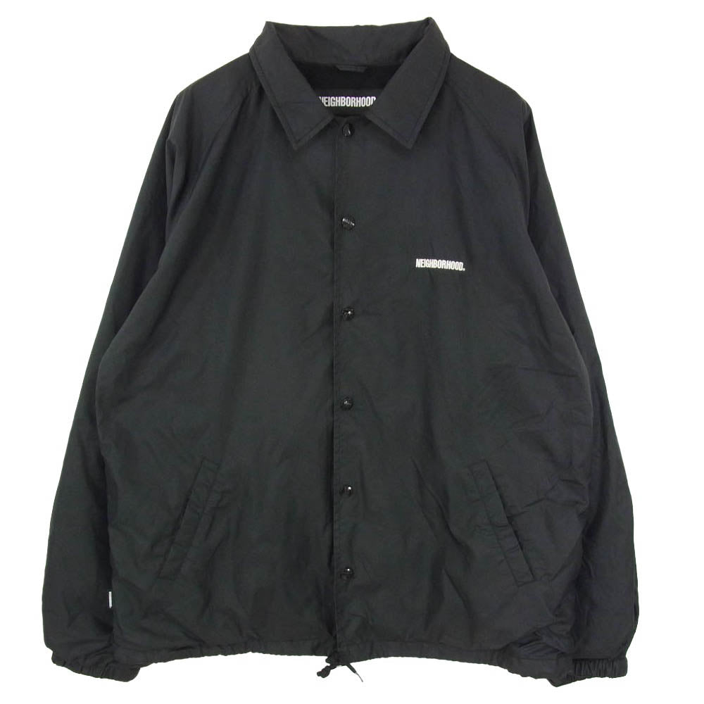 NEIGHBORHOOD ネイバーフッド 20AW 202TSNH-JKM01 BROOKS N-JKT ロゴプリント ナイロン コーチ ジャケット ブラック系 L【中古】