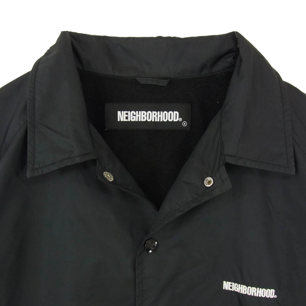 NEIGHBORHOOD ネイバーフッド 20AW 202TSNH-JKM01 BROOKS N-JKT ロゴプリント ナイロン コーチ ジャケット ブラック系 L【中古】