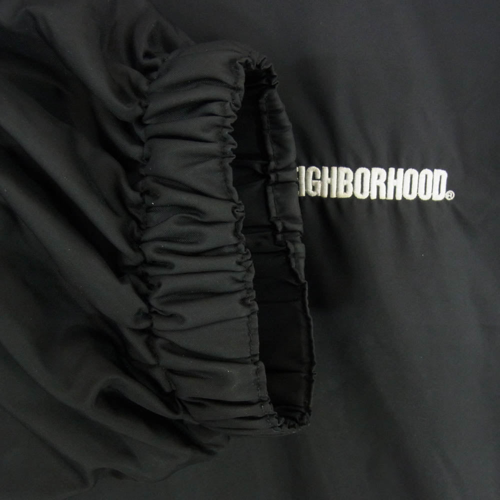 NEIGHBORHOOD ネイバーフッド 20AW 202TSNH-JKM01 BROOKS N-JKT ロゴプリント ナイロン コーチ ジャケット ブラック系 L【中古】