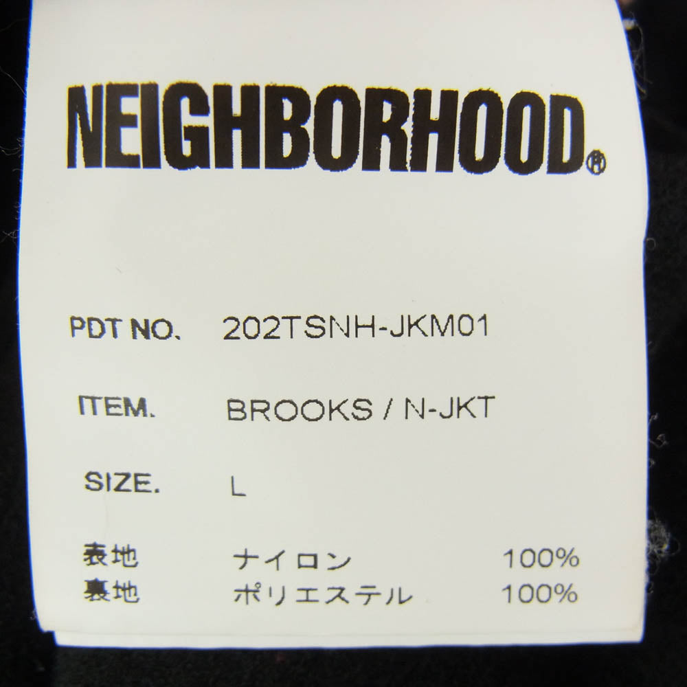 NEIGHBORHOOD ネイバーフッド 20AW 202TSNH-JKM01 BROOKS N-JKT ロゴプリント ナイロン コーチ ジャケット ブラック系 L【中古】