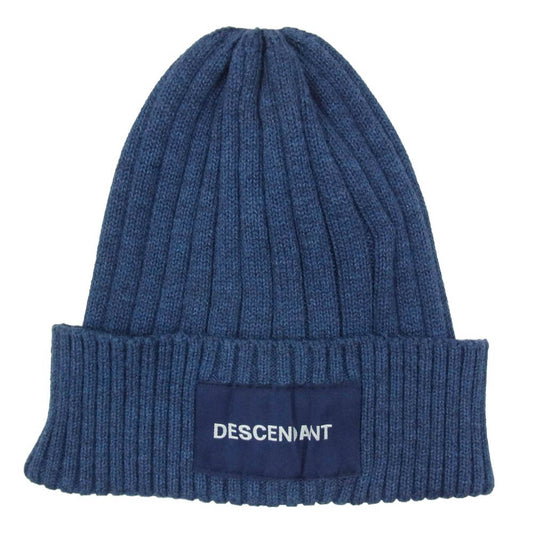 DESCENDANT ディセンダント ロゴワッペン ビーニー ニット帽 キャップ ブルー系【中古】